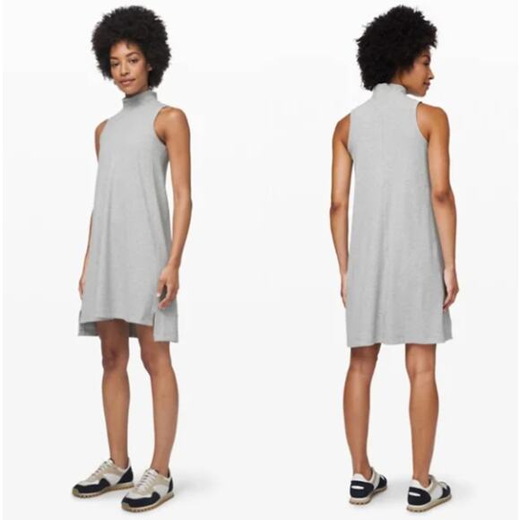 LULULEMON Gone for the Week Dress Heathered Core Light Grey Sz S {O21} - Picture 1 of 4